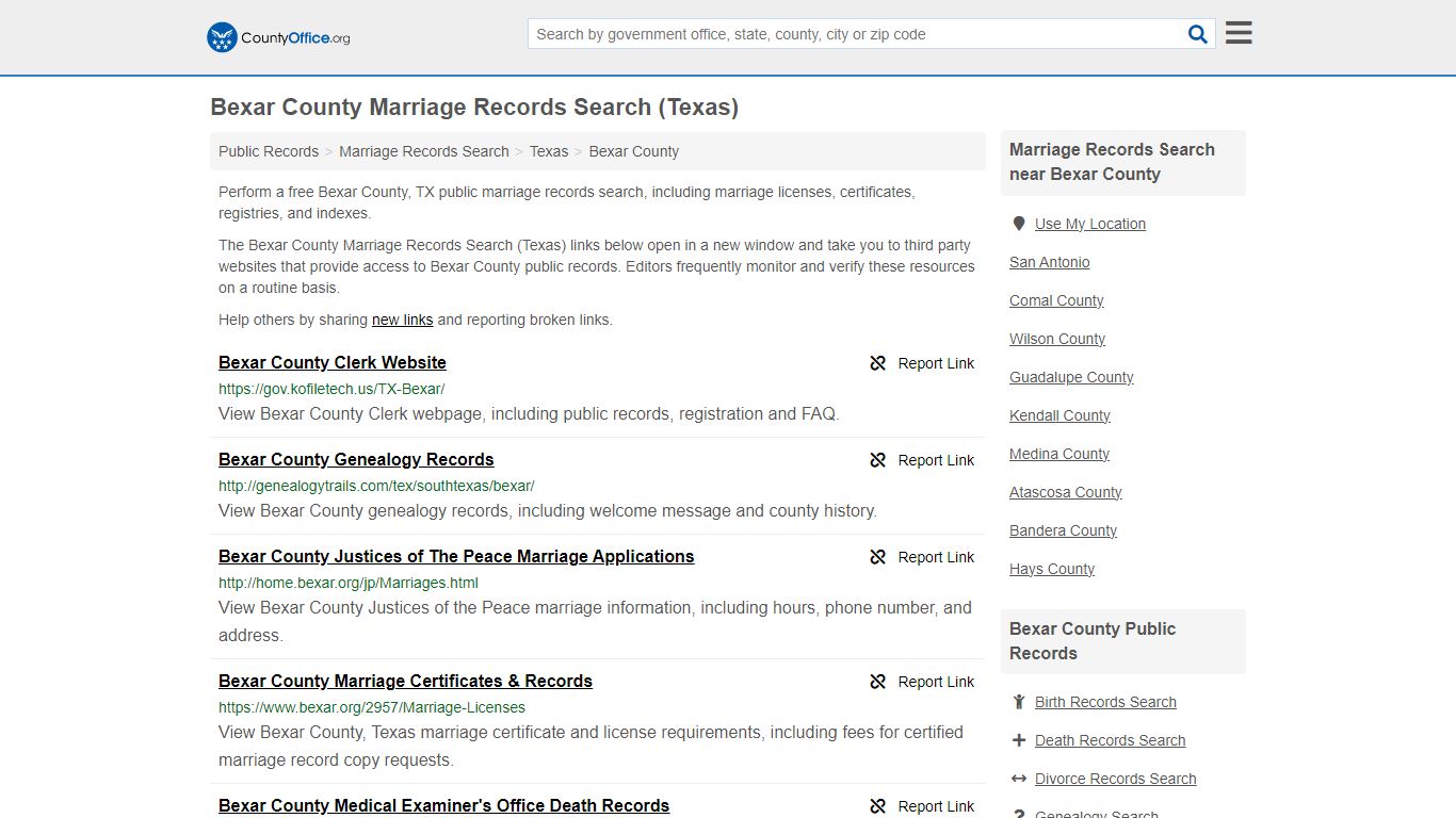 Bexar County Marriage Records Search (Texas) - County Office